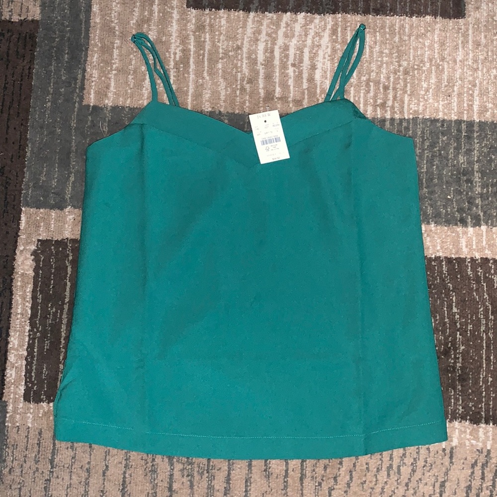 NWT J Crew Satin Emerald Green Tank Top
